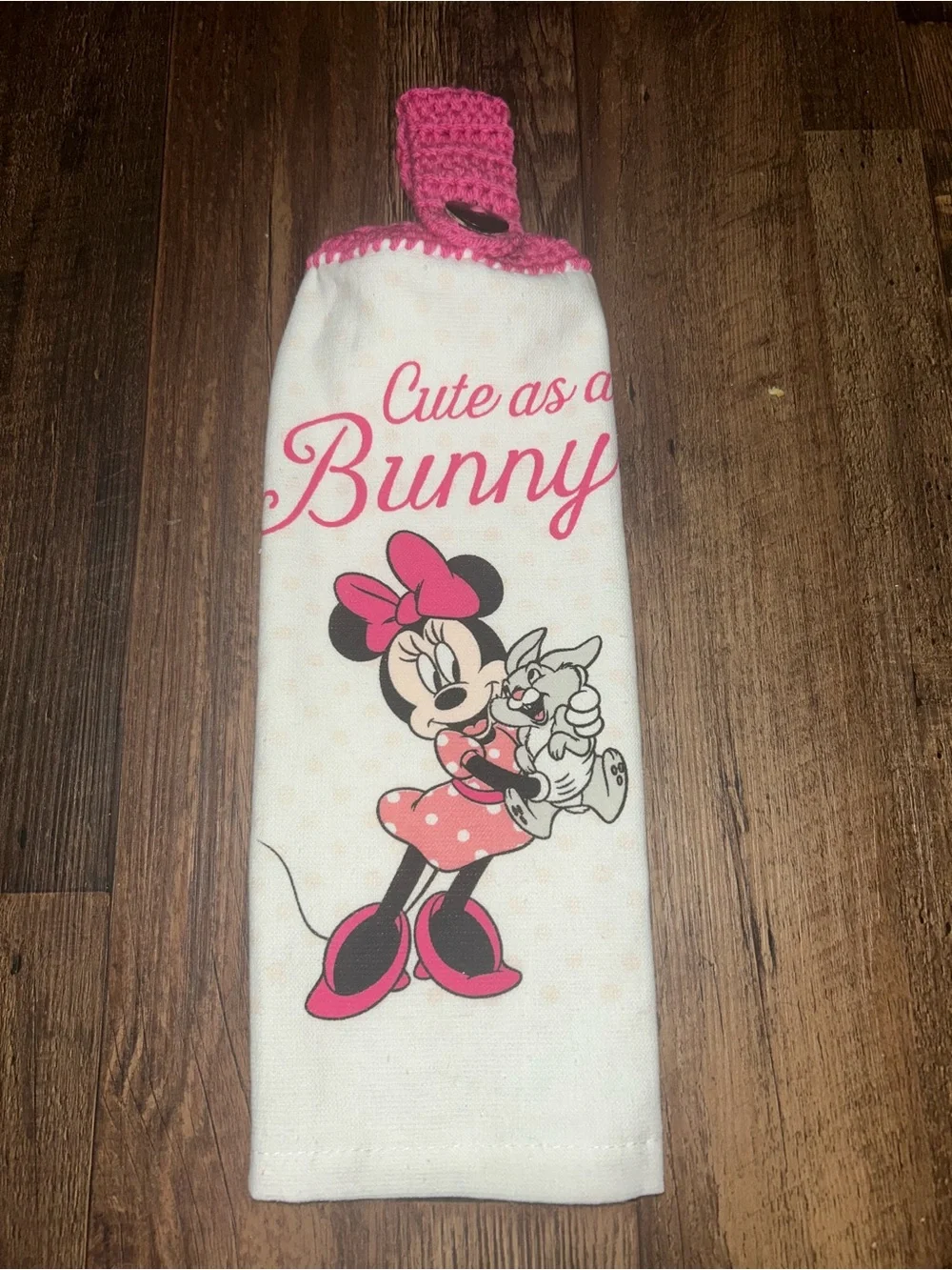 Minnie Mouse 'Cute as a Bunny' Hanging Kitchen Towel